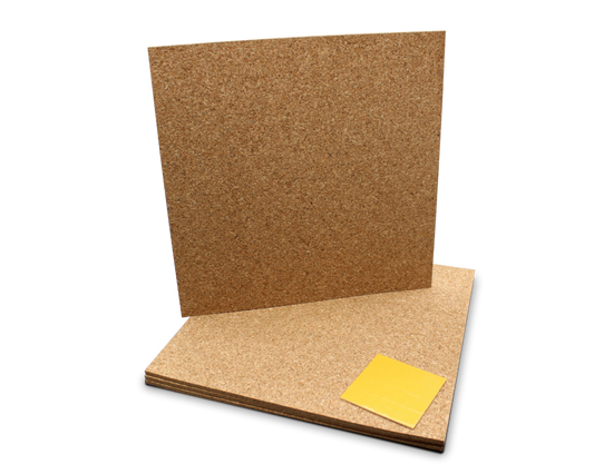 10058 Flip Side Products 12” X 12” Natural Mottled Brown Cork Tiles With Self-Healing, 12” X 12” X 3/8”, 12 Packs / Order; 4 Pieces/Pack