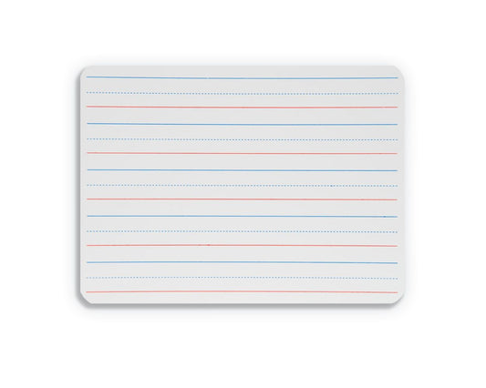 10176 Flip Side Products High-Quality Two-Sided Magnetic Red & Blue Ruled Dry Erase Board With Non-ghosting Write-And-Wipe Surface, Smooth Rounded Corners and Edges, 1 1/8” Line Set With 3/8” of Blank Descender, 9” X 12” Class Pack of 12