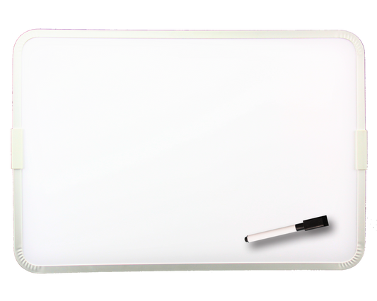 18732 Flip Side Products 9" x 12" Two-Sided Aluminum Framed Dry Erase Board With Magnetic and Non-magnetic Side, Magnetic Dry Erase Marker and Cap Eraser Included, White Color, Sold in 24 Pieces/Carton