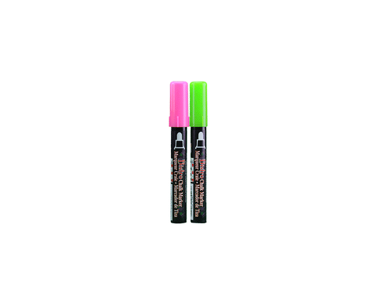 18874 Flip Side Products Uchida Pink and Green Chalk Markers, Pack of 2, 20 Packs/Carton