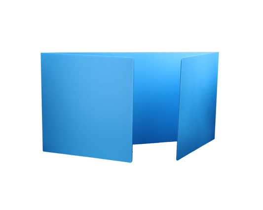 19372 Flip Side Products 18” X 46.5” Corrugated Plastic Study Carrel With Durable Lightweight Corrugated Plastic, Rounded Corners, 100% Recyclable Polypropylene, Blue Color