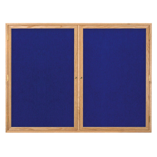 UV103EZ Uvp Inc. Tack Board Self-Adhesive Fabric Interior, Lockable Double Door W/ Wood Frame