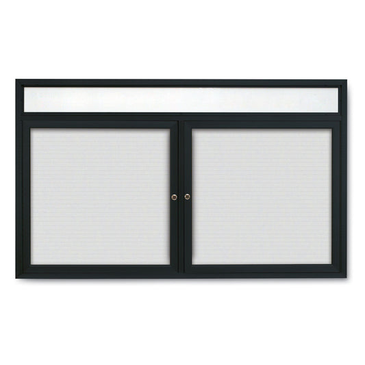 UV862WLM Uvp Inc. Magnetic Board Dry/Wet Erase Surface, Double Door W/ Header & Mitered Aluminum Frame