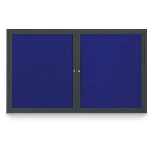 UV304EZ Uvp Inc. Tack Board 2” Exterior Depth, .675” Interior Depth, Radius Aluminum Frame, Lockable Double Door W/ Frame