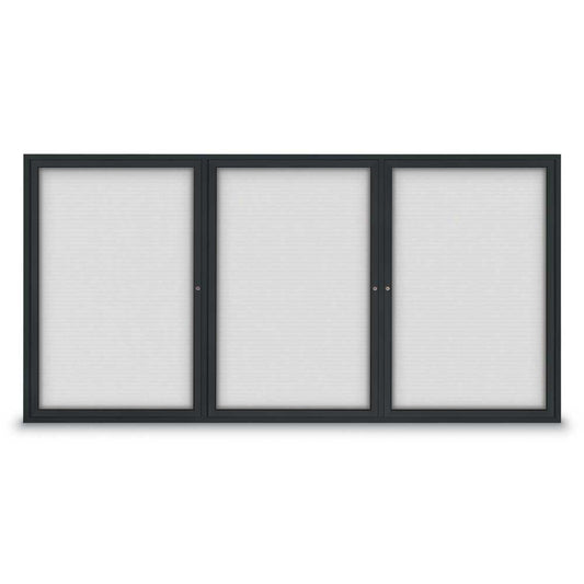 UV857WLM Uvp Inc. Magnetic Board Dry/Wet Erase Surface, Triple Door W/ Mitered Aluminum Frame