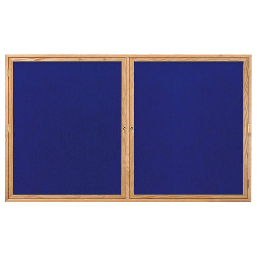 UV104EZ Uvp Inc. Tack Board Self-Adhesive Fabric Interior, Lockable Double Door W/ Wood Frame