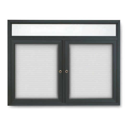 UV8605WLM Uvp Inc. Magnetic Dry Erase Board 2” Exterior Depth, .675” Interior Depth, Double Door W/ Header & Aluminum Frame