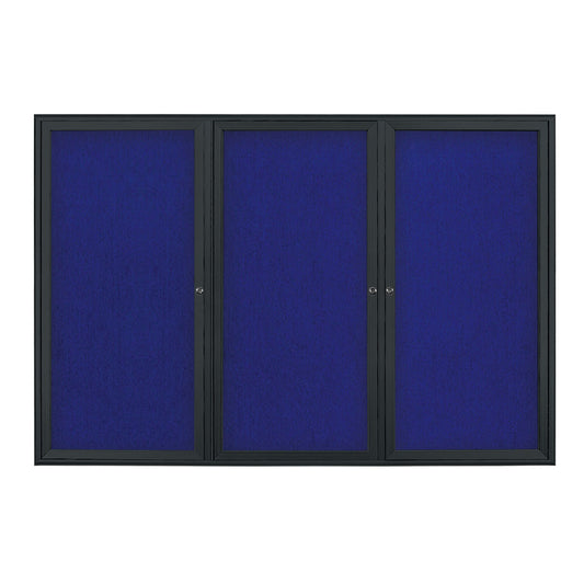 UV70055EZ Uvp Inc. Tack Board 2” Exterior Depth, .675” Interior Depth, Radius Aluminum Frame, Lockable Triple Door W/ Frame