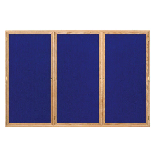 UV108EZ Uvp Inc. Tack Board Self-Adhesive Fabric Interior, Lockable Triple Door W/ Wood Frame