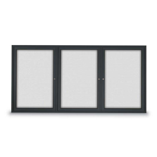UV855WLM Uvp Inc. Magnetic Board Dry/Wet Erase Surface, Triple Door W/ Mitered Aluminum Frame