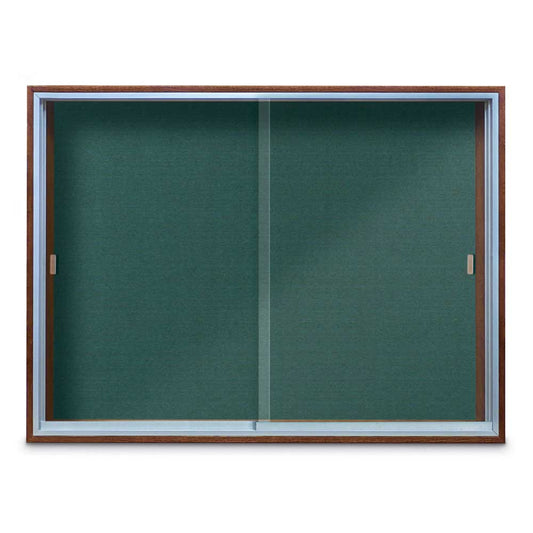 UV9104OCS Uvp Inc. Enclosed Bulletin Board Sliding Tempered Glass Door,Self-Sealing Natural Cork Surface, Fiberboard Backing