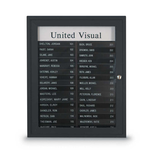 UVNDAD50 Uvp Inc. Directory Board Enclosed Aluminum Frame, Single Door W/ 7" W Black Name Strips And Header