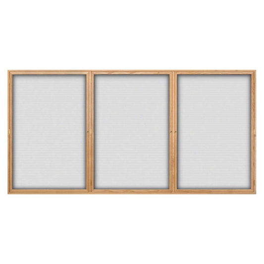 UV106WLM Uvp Inc. Directory Board Magnetic, Lockable Triple Door With Wood Frame