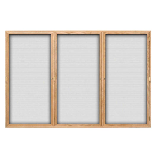 UV108WLM Uvp Inc. Directory Board Magnetic, Lockable Triple Door With Wood Frame