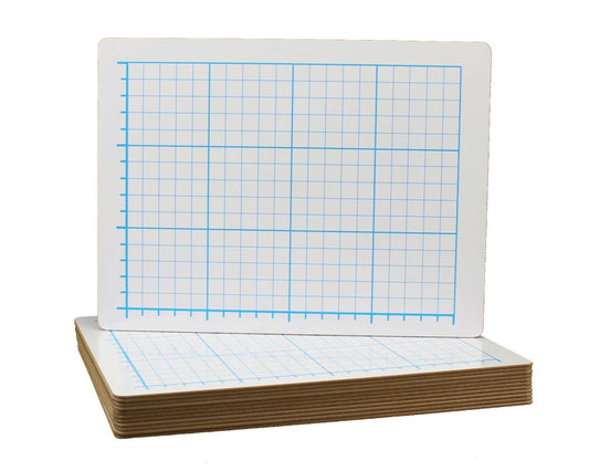 21012 Flip Side Products 9”X12” 1/2” Quadrant Grid Double-Sided Dry Erase Board With 15 X 20 Grid of 1/2” Squares, Bold Lines Marking Every 5th Row, Smooth Rounded Corners and Edges, Warp and Chip Resistant