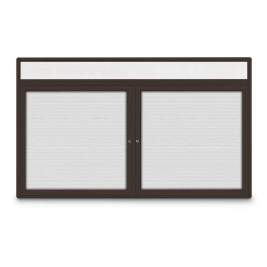 UV878RCLM Uvp Inc. Magnetic Board Dry/Wet Erase Surface, Double Door W/ Radius Aluminum Frame And Header