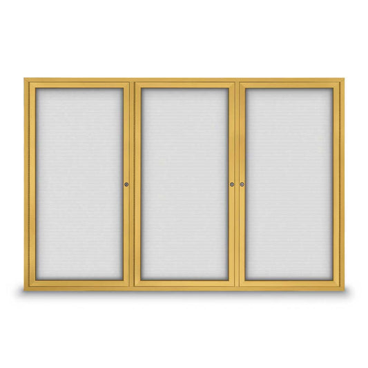 UV856WLM Uvp Inc. Magnetic Board Dry/Wet Erase Surface, Triple Door W/ Mitered Aluminum Frame