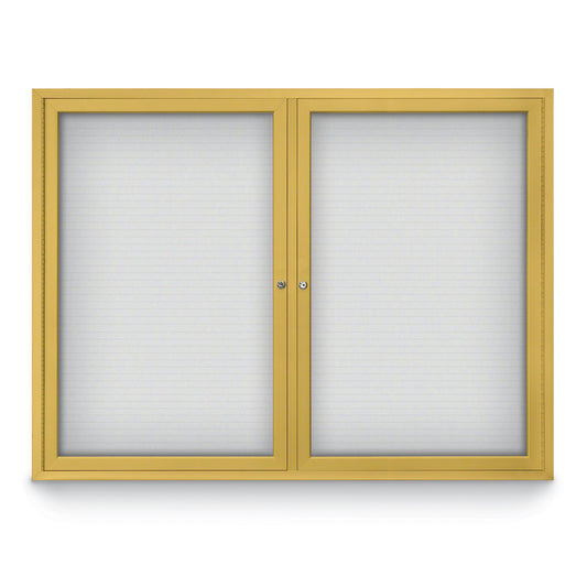 UV853WLM Uvp Inc. Magnetic Board Dry/Wet Erase Surface, Double Door W/ Mitered Aluminum Frame