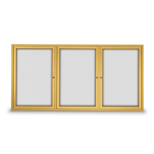 UV855WLM Uvp Inc. Magnetic Board Dry/Wet Erase Surface, Triple Door W/ Mitered Aluminum Frame