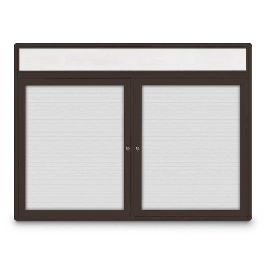 UV877RCLM Uvp Inc. Magnetic Board Dry/Wet Erase Surface, Double Door W/ Radius Aluminum Frame And Header