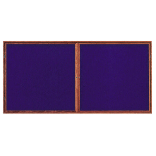 UV107EZ Uvp Inc. Tack Board Self-Adhesive Fabric Interior, Lockable Double Door W/ Wood Frame