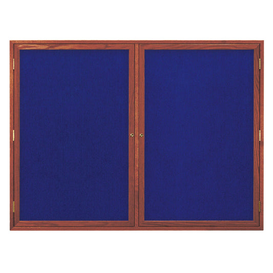 UV103EZ Uvp Inc. Tack Board Self-Adhesive Fabric Interior, Lockable Double Door W/ Wood Frame
