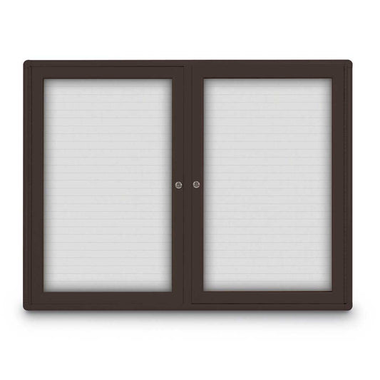 UV8685RCLM Uvp Inc. Magnetic Board Dry/Wet Erase Surface, Double Door W/ Radius Aluminum Frame