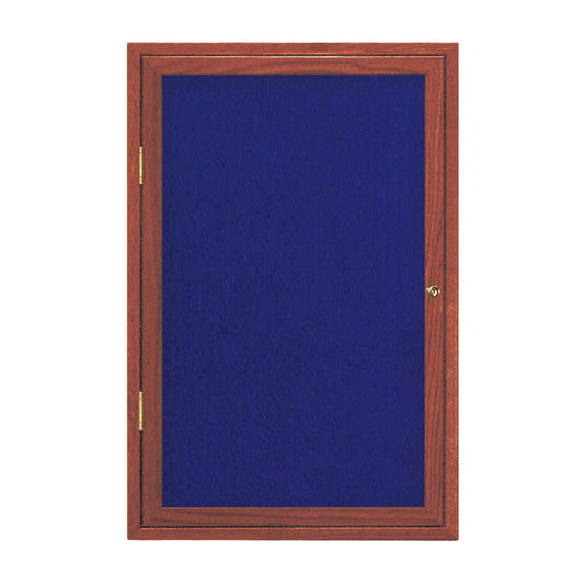 UV101EZ Uvp Inc. Tack Board Self-Adhesive Fabric Interior, Wooden Frame, Lockable Single Door