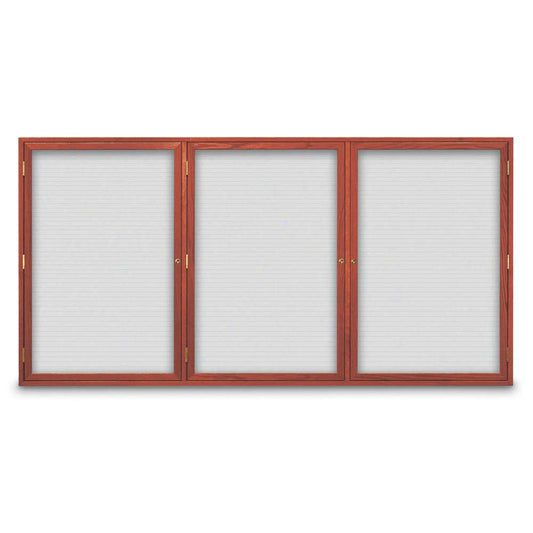 UV105WLM Uvp Inc. Directory Board Magnetic, Lockable Triple Door With Wood Frame
