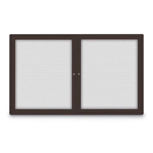 UV870RCLM Uvp Inc. Magnetic Board Dry/Wet Erase Surface, Double Door W/ Radius Aluminum Frame