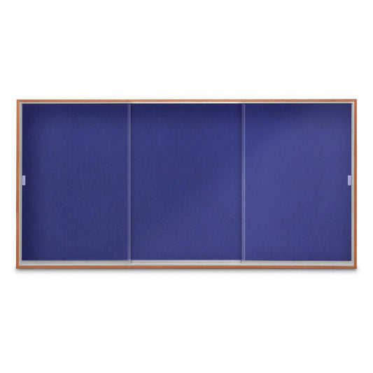 UV9011OEZ UVP Inc. Tack Board Wood Frame With Sliding Glass Door | 48"H X 96"W X 4.75"D |
