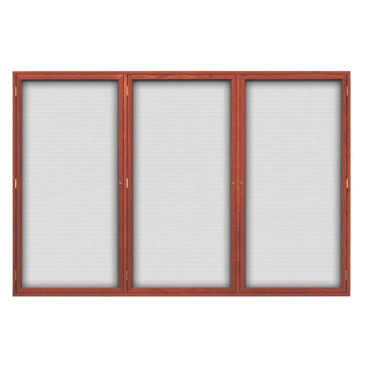 UV108WLM Uvp Inc. Directory Board Magnetic, Lockable Triple Door With Wood Frame