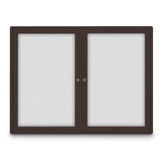 UV869RCLM Uvp Inc. Magnetic Board Dry/Wet Erase Surface, Double Door W/ Radius Aluminum Frame