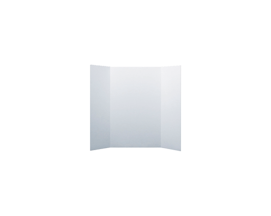 30044-25 Flip Side Products 30” X 40” White Foam Project Board With Bright White Smooth Surface, Slightly Glossy Finish, 30” X 10” Side Panels, 30” X 20” Center Panel, Pack of 25