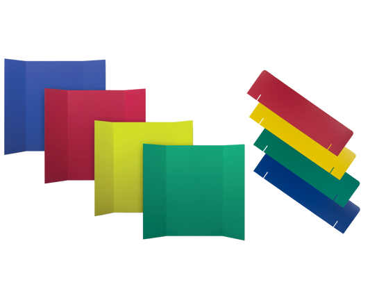 30273 Flip Side Products 36” X 48” Primary Color Project Board and Header Set, Include 24 Primary Colored Project Boards and 24 Primary Colored Headers