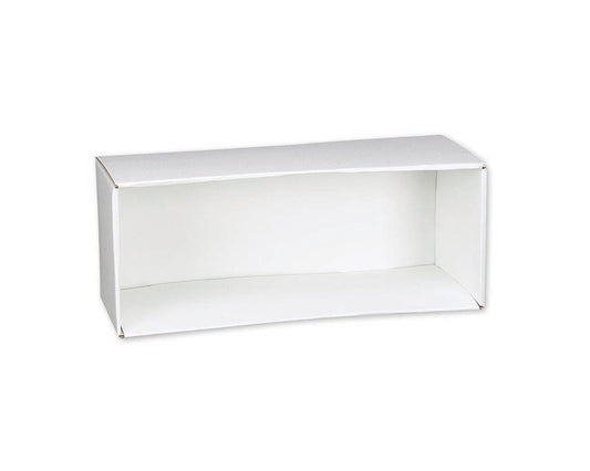308 Flip Side Products Dynamic Diorama Set In Slightly Glossy Black or Uncoated White Corrugated Fiberboard, Shoe-Box Shape Display Box, Assembles Quickly With Directions Included, 15.5” X 6.5” X 6”, Comes in Black or White of 24