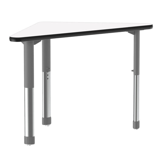 ADDE-REC-WING-TRP-SWV Correll Inc. Dry Erase Markerboard Collaborative Group Learning Desk With 1 1/4” Thick High Density Particle Board, Robust Oval Leg, Top Resistant, Adjustable Height From 25” to 35” in 1” Increments, Cube: 3.70, 4.40, 4.70, 9.60
