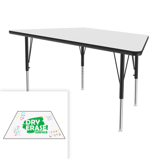 ADE-TRP-HOR-KID Correll Inc. School and Church Dry Erase Markerboard Activity Tables With 1 1/4” Thick High Density Particle Board, Backer Sheet, Leg Mounting Brackets Adjustable to 19” to 29” in 1” Increments, Cube: 2.95, 3.90, 8.70, 7.65
