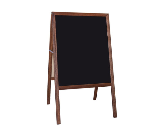31210 Flip Side Products Stained White Dry Erase/Black Chalkboard Marquee Easel Stand With Stained Hardwood Easel, White Dry Erase Board and Black Chalkboard, 42” X 24”