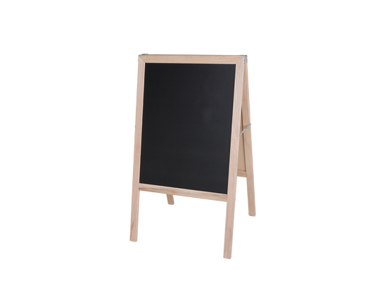 31222 Flip Side Products Natural Black Chalkboards Marquee Easel Stand With Natural Wood Easel, Black Chalkboard on Each Side, 42” X 24”