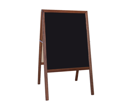 31310 Flip Side Products Stained Black Dry Erase Marquee Easel Stand With Stained Hardwood Easel, Black Dry Erase Board on Each Side, 42” X 24”