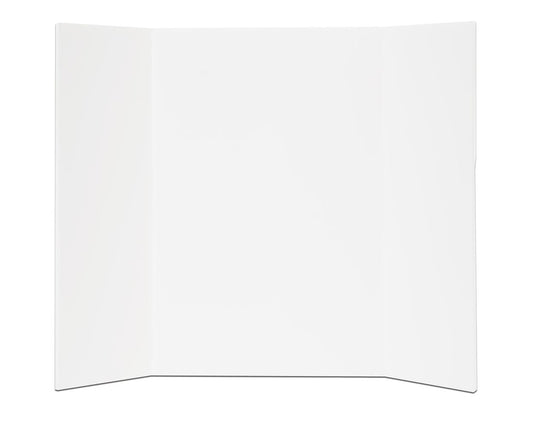 31530-24 Flip Side Products 18” X 24” Foam Project Boards With Bright White Smooth Surface Both Back and Core, Glossy Finish, 18” X 6” Side Panels, 18” X 12” Center Panel, Pack of 24