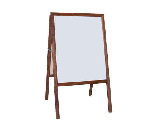 31710 Flip Side Products Stained White Dry Erase/Black Dry Erase Marquee Easel Stand With Stained Hardwood Easel, White and Black Dry Erase Board, 42” X 24”