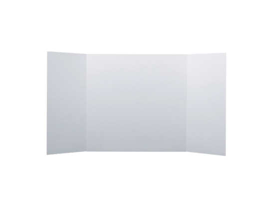 33314-48 Flip Side Products 14” X 40” Project Boards With Sturdy Lightweight 1-Ply Corrugated Fiberboard, White Smooth Matte Finish Surface, Overlapping 14” X 10.5” Side Panels, 14” X 19” Center Panels, Pack of 48