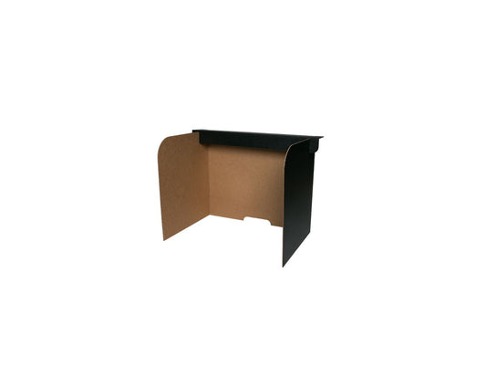 61852 Flip Side Products Small Desktop Privacy Screen With Unique Design, Sturdy Lightweight Corrugated Board, Kraft Interior, 6” X 1” Cord Cutout, 19” X 12” Side Panels, 14” X 12” Center Panel, 47” X 12” X 0.125”, Pack of 24