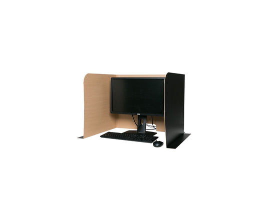 6185 Flip Side Products Computer Lab Privacy Screens With Sturdy Lightweight Corrugated Board, Kraft Interior, 6” X 2.5” Cord Cutout, Small Size, 20” X 22.5” Side Panels, 22” X 22.5” Center Panel, 62” X 22.5” X 0.125”, Assembly Instructions Included