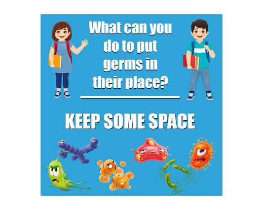 97024 Flip Side Products 11” Keep Some Space Anti-slip Brightly Multicolored Floor Sticker, No Residue Removal, 11" X 11", Sold by Pack of 5