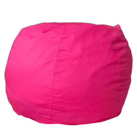 DG-BEAN Flash Furniture Small Solid Hot Pink Refillable Bean Bag Chair For Kids And Teens Great For Playrooms, Dorm Rooms And Family Rooms With Safety Metal Zipper Secures Polystyrene Polymeric Beads /30W x 30D x 18H