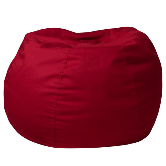 DG-BEAN Flash Furniture Small Solid Red Refillable Bean Bag Chair For Kids And Teens Great For Playrooms, Dorm Rooms And Family Rooms With Safety Metal Zipper Secures Polystyrene Polymeric Beads / 30W x 30D x 18H