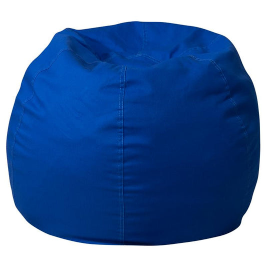 DG-BEAN Flash Furniture Small Solid Royal Blue Refillable Bean Bag Chair For Kids And Teens Great For Playrooms, Dorm Rooms And Family Rooms With Safety Metal Zipper Secures Polystyrene Polymeric Beads/ 30W x 30D x 18H